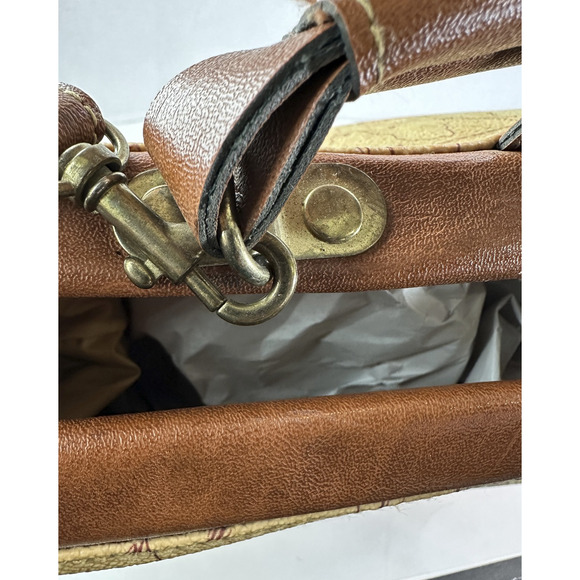 The Columbus Collection By Bagoda Vtg Map Print Travel Luggage Satchel Gladstone - Picture 6 of 16